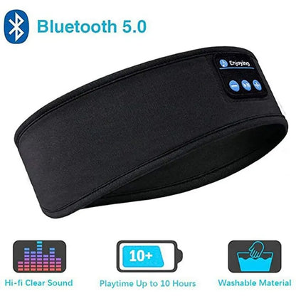Wireless Bluetooth Headband Headphones – Elastic Sport & Sleep Earphones with Built-In Music and Eye Mask