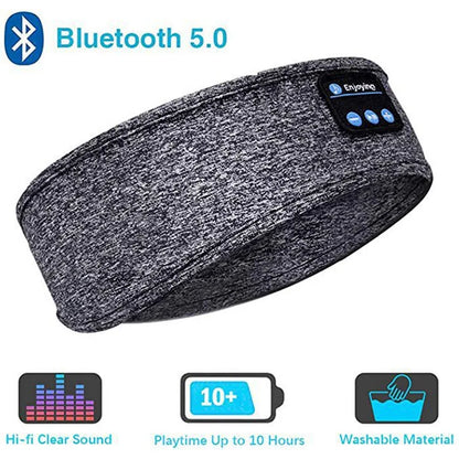 Wireless Bluetooth Headband Headphones – Elastic Sport & Sleep Earphones with Built-In Music and Eye Mask